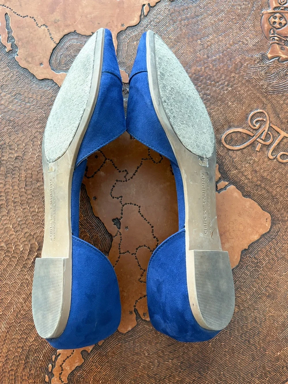 Chinese Laundry Blue Pointed D'Orsay Flats. Size 11.